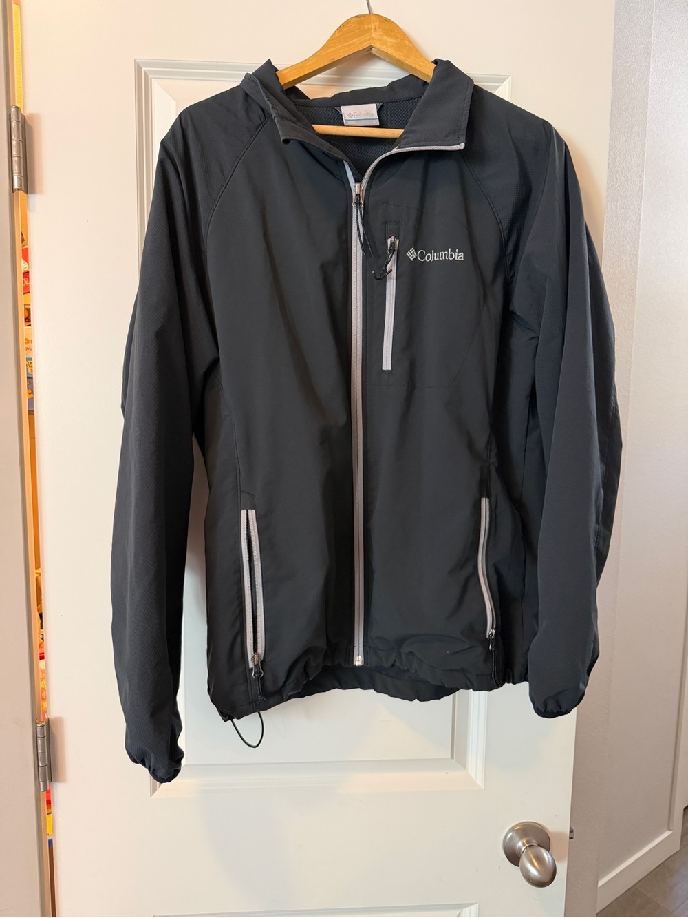 Columbia Men's Black Hooded Performance Jacket with Contrast Zippers